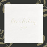 Guardanapo De Papel De Jantar Elegant Hand Lettered Script Wedding Paper Napkin<br><div class="desc">Elegant hand lettered script wedding paper napkins. Easily add your custom names and date.</div>