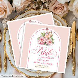 Guardanapo De Papel De Jantar Elegant Petals and Prosecco Wedding Shower Napkins