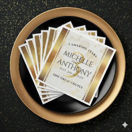 Guardanapo De Papel De Jantar Elegante 3º Aniversário de Casamento de Couro