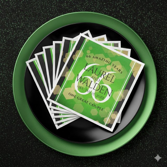 Guardanapo De Papel De Jantar Elegante 66º aniversário de casamento de Titanite (Elegant 66th Titanite Wedding Anniversary Napkins Cover Photo)