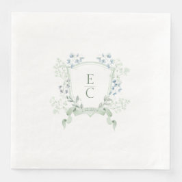 Guardanapo De Papel De Jantar Elegante Clássico Monograma Crest Napkins