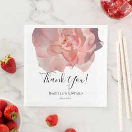 Guardanapo De Papel De Jantar Elegante Recepção de Casamento Floral Rosa Coral
