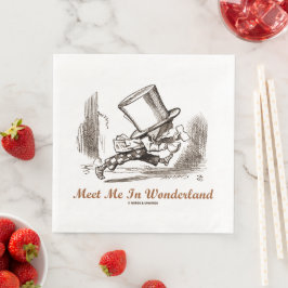 Guardanapo De Papel De Jantar Encontre-Me Em Wonderland Mad Hatter Running