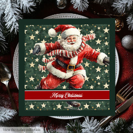 Guardanapo De Papel De Jantar Engraçado Watercolor Papai Noel Natal Napkins