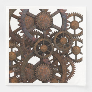 Guardanapo De Papel De Jantar Engrenagens oxidadas do metal de Steampunk