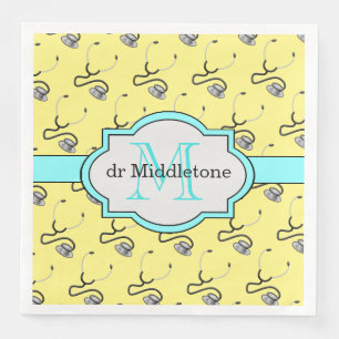 Guardanapo De Papel De Jantar Estetoscópios engraçados para médicos com nome ama