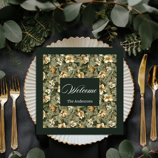Guardanapo De Papel De Jantar Estilo de Chique Verde Sage Personalizado (Personalized Sage Green Napkins Shabby Chic Style)