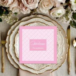 Guardanapo De Papel De Jantar Estilo de Mesa de Xadrez Rosa de Napkins Personali