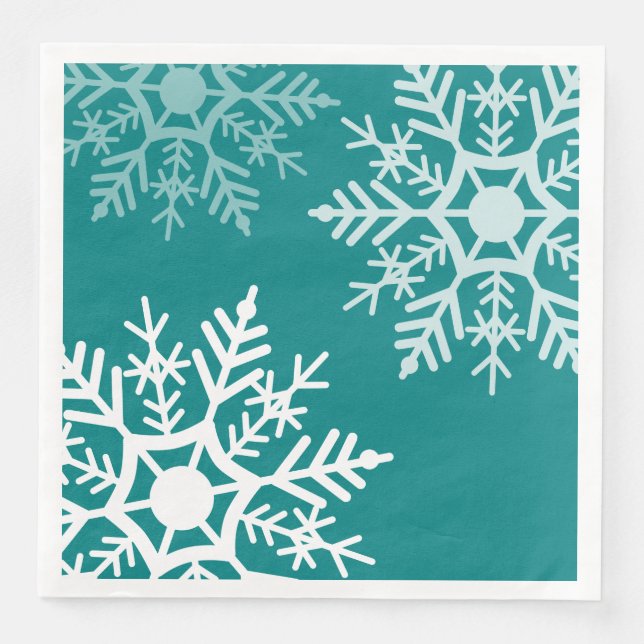 Guardanapo De Papel De Jantar Estrelas de Neve - Natal - Papel Napkin (Frente)