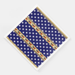 Guardanapo De Papel De Jantar Estrelas Dourado Papel Azul Nápoles