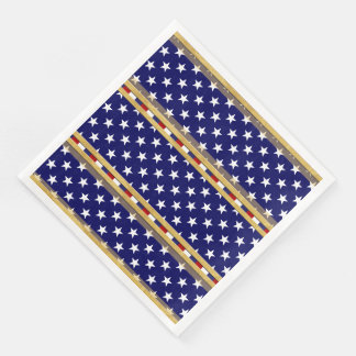 Guardanapo De Papel De Jantar Estrelas Dourado Papel Azul Nápoles