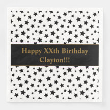 Estrelas Pretas Personalizadas com Festa de aniver