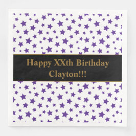 Guardanapo De Papel De Jantar Estrelas Purple Personalizadas com Festa de aniver