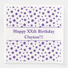 Guardanapo De Papel De Jantar Estrelas Purple Personalizadas com Festa de aniver
