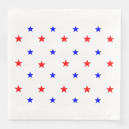 Guardanapo De Papel De Jantar Estrelas Vermelhas e Azuis - Padrão do Céu Estrela