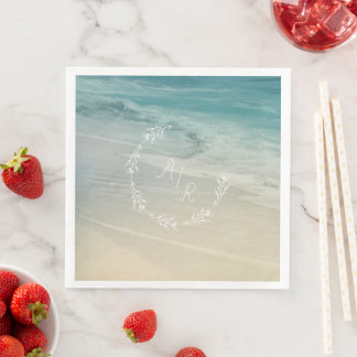 Guardanapo De Papel De Jantar Evento de Praia Monograma