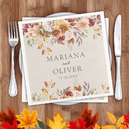 Guardanapo De Papel De Jantar Fall Foliage Autumn Colors Ivory Wedory