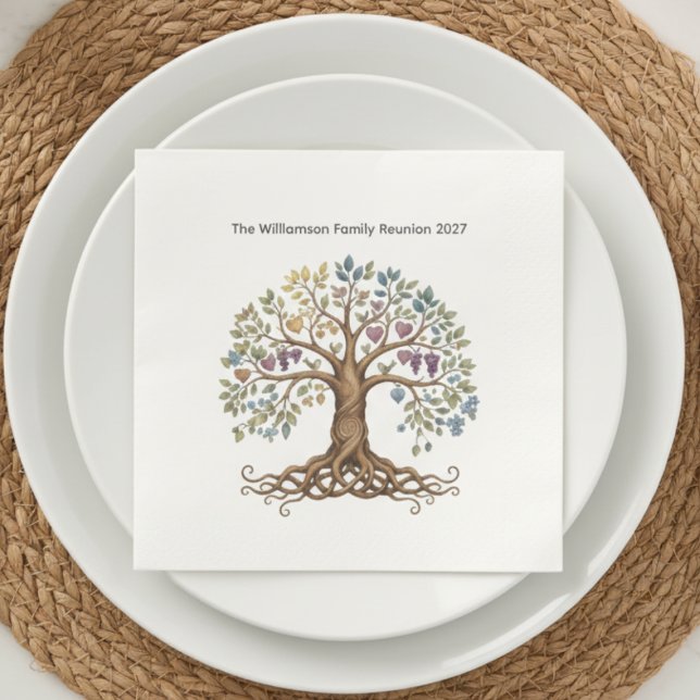 Guardanapo De Papel De Jantar Family Reunion – Symbolic Family Tree (family reunion napkin)