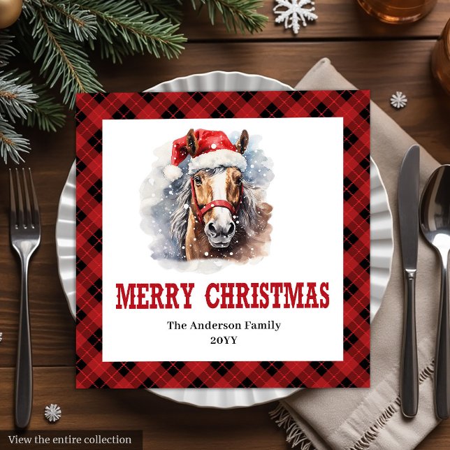 Guardanapo De Papel De Jantar Farmhouse Western Tartan Christmas Napkins (Farmhouse Western Tartan Christmas Napkins)