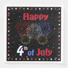 Guardanapo De Papel De Jantar Feliz 4 de julho do Fireworks