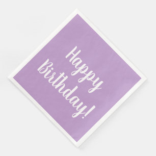Guardanapo De Papel De Jantar Feliz Aniversário Festa de Aniversário Lilás Roxo