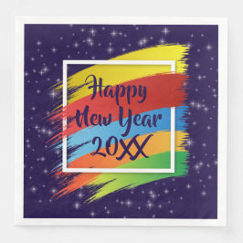 Guardanapo De Papel De Jantar Feliz ano novo 20xx de Traços do Pincel