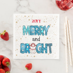 Guardanapo De Papel De Jantar Feliz E Personalização Brilhante