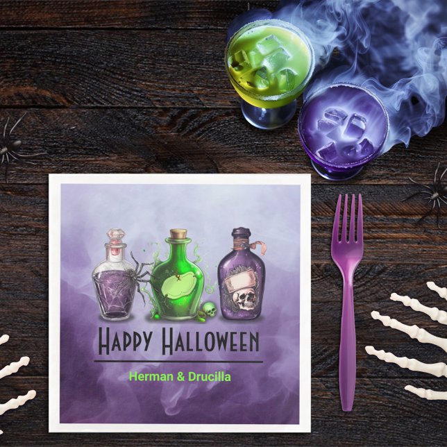 Guardanapo De Papel De Jantar Feliz Halloween Apothecary Jar (Criador carregado)