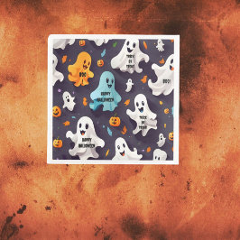 Guardanapo De Papel De Jantar Feliz Halloween Mini Fantasmas