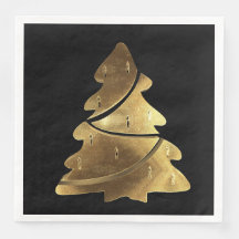 Feliz Natal Árvore Elegante Quic Faux Gold Foil