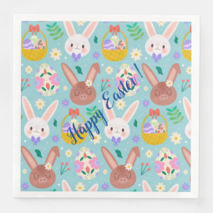 Guardanapo De Papel De Jantar Feliz personalização de coelhos Páscoas