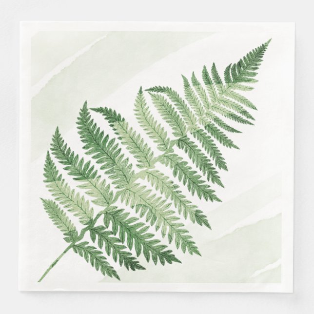 Guardanapo De Papel De Jantar Fern Verde Minimalista (Frente)