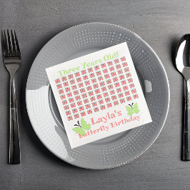 Guardanapo De Papel De Jantar Festa de aniversário borboleta