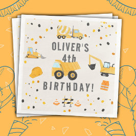 Guardanapo De Papel De Jantar Festa de aniversário de Caminhões de Construção