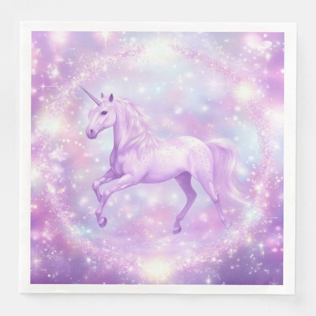 Guardanapo De Papel De Jantar Festa de aniversário Unicorn Papel Napkin (Frente)
