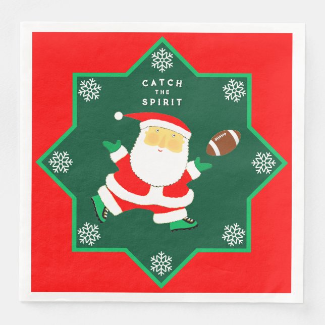 Guardanapo De Papel De Jantar Festa de Natal de Futebol (Frente)