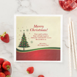 Guardanapo De Papel De Jantar Festa de Natal de Mensagem de Nome de Empresa ou G