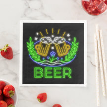 Festival de Cerveja Oktoberfest Neon em Guardanapo