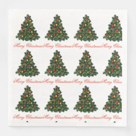 Guardanapo De Papel De Jantar Festive Christmas Tree Holiday Celebration Napkin