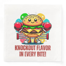Figurino de Smash Burger com luvas de boxe engraça
