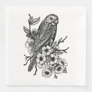 Guardanapo De Papel De Jantar Finch no ramo de cereja