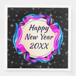 Guardanapo De Papel De Jantar Fita pintada no Feliz ano novo do céu noturno 20xx