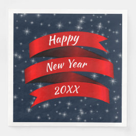Guardanapo De Papel De Jantar Fita Vermelha do Feliz ano novo de Texto do Ano de