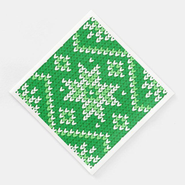 Guardanapo De Papel De Jantar Floco de Neve Verde Knit do Sweater Natal (Canto)