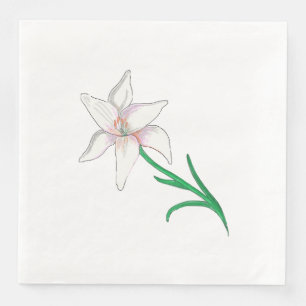 Guardanapo De Papel De Jantar Flor branca