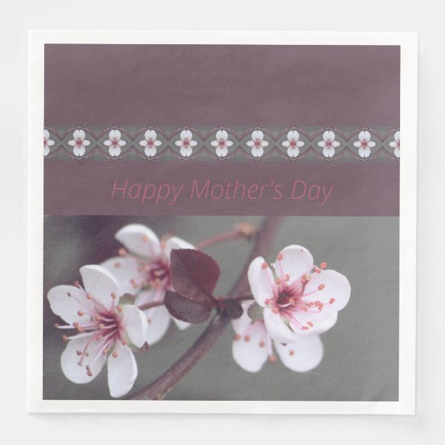 Guardanapo De Papel De Jantar Flor Branco (Frente)