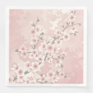 Guardanapo De Papel De Jantar Flor de cereja do Vintage Blush PInk