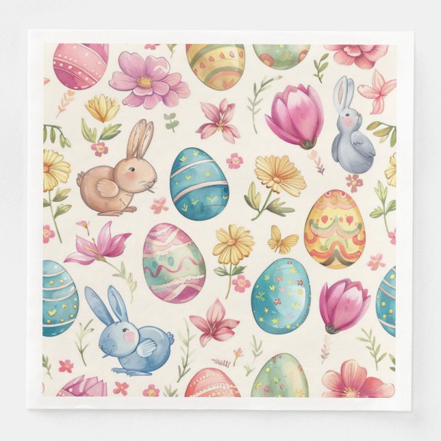 Guardanapo De Papel De Jantar Flor de Primavera Páscoa 6 (Frente)