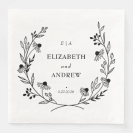 Guardanapo De Papel De Jantar Flor selvagem mínimo | Wreath Wedding