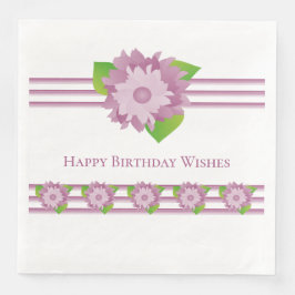 Guardanapo De Papel De Jantar Floral E Stripe Roxos